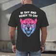 Bi Shy And Ready To Cry Bisexual Introvert Bi Pride Men's Back Print T-Shirt Bi Shy And Ready To Cry Bisexual Introvert Bi Pride Men's Back Print T-Shirt