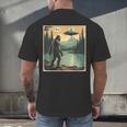 Bigfoot Sasquatch Alien Spaceship UFO Introvert Bruh Men's Back Print T-Shirt Bigfoot Sasquatch Alien Spaceship UFO Introvert Bruh Men's Back Print T-Shirt