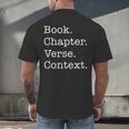 Book Chapter Verse Context Theology Christian Reformed Men's Back Print T-Shirt Book Chapter Verse Context Theology Christian Reformed Men's Back Print T-Shirt
