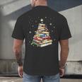 Book Christmas Tree Teacher Book Lover Crew Neck Modern Classic Christmas Small Short Sleeve -Adults -Kids Men's Back Print T-Shirt