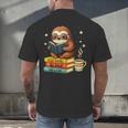 Book Lover Sloth Reading Bookish Library Read Books Be Kind Men's Back Print T-Shirt