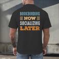 Bookbinding Now Minimal Socializing Introvert Vintage Men's Back Print T-Shirt