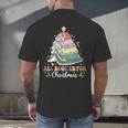 All Booked For Christmas Book Tree Lights Christmas Library Men's Back Print T-Shirt All Booked For Christmas Book Tree Lights Christmas Library Men's Back Print T-Shirt