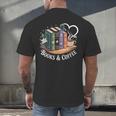 Books And Coffee Book Lover Bookish Green Book Theme Reading Men's Back Print T-Shirt