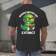 Books Never Go Extinct Reading Dinosaur Bookish Nerdy Men's Back Print T-Shirt Books Never Go Extinct Reading Dinosaur Bookish Nerdy Men's Back Print T-Shirt