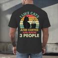 Cats Coffee & 3 People Tee Cute Font Introvert Humor Men's Back Print T-Shirt Cats Coffee & 3 People Tee Cute Font Introvert Humor Men's Back Print T-Shirt