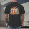 Christmas Book Pumpkin Reading Holiday Lovers Teacher Men's Back Print T-Shirt
