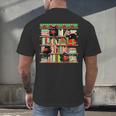 Christmas Cat Santa Bookshelves Book Lover Reader Men's Back Print T-Shirt