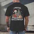 Christmas Outfit I Prefer Halloween Book Reading Skeleton Men's Back Print T-Shirt Christmas Outfit I Prefer Halloween Book Reading Skeleton Men's Back Print T-Shirt