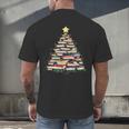 Christmas Tree Books Book Reading Bookworm Men's Back Print T-Shirt