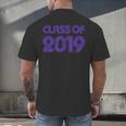 Class Of 2019 High School Graduation Purple Senior Men's Back Print T-Shirt