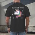 Class Of 2024 Graduation Year Unicorn Tee Shirt Men's Back Print T-Shirt
