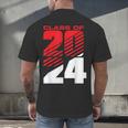 Class Of 2024 High School Senior Graduation Red Sports Style Men's Back Print T-Shirt