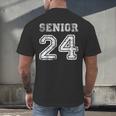 Class Of 2024 Senior Graduation Tee Back To School Vintage Men's Back Print T-Shirt
