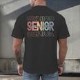 Class Of 2025 Senior 2025 Graduation Leopard Retro Rainbow Men's Back Print T-Shirt
