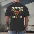 Class Of 2026 Highland Cow Senior Graduation School Pride Men's Back Print T-Shirt