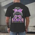 Class Of 2027 Senior Coquette Bow Messy Hair 26 Graduation Men's Back Print T-Shirt