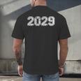 Class Of 2029 Shirt Graduation Vintage Him Her Senior 2029 Men's Back Print T-Shirt