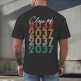 Class Of 2037 Vintage Kindergarten To Graduation Men's Back Print T-Shirt
