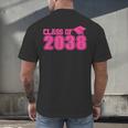 Class Of 2038 Pink Girls Growing Up School Memory Graduation Men's Back Print T-Shirt