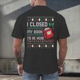 I Closed My Book To Be Here Ugly Christmas Sweater Men's Back Print T-Shirt