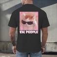 Cool Cat Meme Ew People Anti Social Introvert Cute Cat Men's Back Print T-Shirt