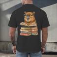 Cute Capybara Reading Books Animal Capybara Bookworms Men's Back Print T-Shirt