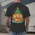 Cute Cats Reading Books Christmas Tree Men's Back Print T-Shirt