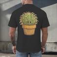 Cute Golden Barrel Cactus Introvert Distressed Men's Back Print T-Shirt