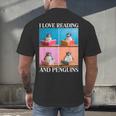 Cute Penguin Reading Book School Librarian Teacher Student Men's Back Print T-Shirt