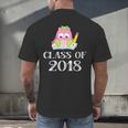 Cute Pink School Owl Class Of 2018 Graduation Men's Back Print T-Shirt