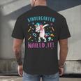 Dabbing Kindergarten Unicorn Graduation Class 2021 Nailed It Men's Back Print T-Shirt