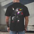 Dabbing Unicorn Cap And Gown Graduate 2021 Graduation Day Men's Back Print T-Shirt