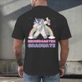 Dabbing Unicorn Kindergarten Graduation Dab Dance Girl Men's Back Print T-Shirt