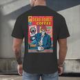 Dead Roast Coffee Comic Book Cover Style Skeleton Barista Men's Back Print T-Shirt
