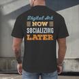 Digital Art Now Minimal Socializing Introvert Vintage Men's Back Print T-Shirt