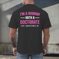 Doctoral Degree Graduation Woman With a Doctorate Men's Back Print T-Shirt