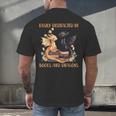 Easily Distracted By Books & Dragons Librarian Book Lover Men's Back Print T-Shirt