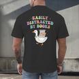 Easily Distracted By Books Silly-Goose Bookish Library Read Men's Back Print T-Shirt