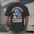 Easily Distracted By Dragons And Books Men's Back Print T-Shirt Easily Distracted By Dragons And Books Men's Back Print T-Shirt