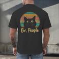 Ew People Retro Cat Lover Social Introvert Men's Back Print T-Shirt