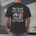 My Favorite Soldier Calls Me Nephew Army Graduation Nephew Men's Back Print T-Shirt