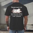 Felinetrovert Definition Cat Lover Introvert Humor Cats Men's Back Print T-Shirt