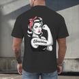 Female Librarian Rosie Riveter Book Guardian Woman Men's Back Print T-Shirt