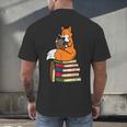 Fox Books Read Reading Librarian America Men Women Kids Men's Back Print T-Shirt