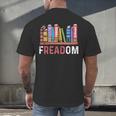 Freadom Anti Ban Books Freedom To Read Book Lover Reading Men's Back Print T-Shirt Freadom Anti Ban Books Freedom To Read Book Lover Reading Men's Back Print T-Shirt