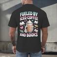 Fueled By Iced Coffee And Books Book Lover Retro Men's Back Print T-Shirt Fueled By Iced Coffee And Books Book Lover Retro Men's Back Print T-Shirt