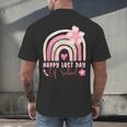 Fun Happy Last Day Of School Girl Student Graduation Rainbow Men's Back Print T-Shirt