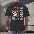 Fun Trendy UFO Sloth Graduation Class Of 2024 Senior Men's Back Print T-Shirt