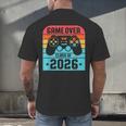 Game Over Class Of 2026 Shirt Students Last Day Graduation Men's Back Print T-Shirt
